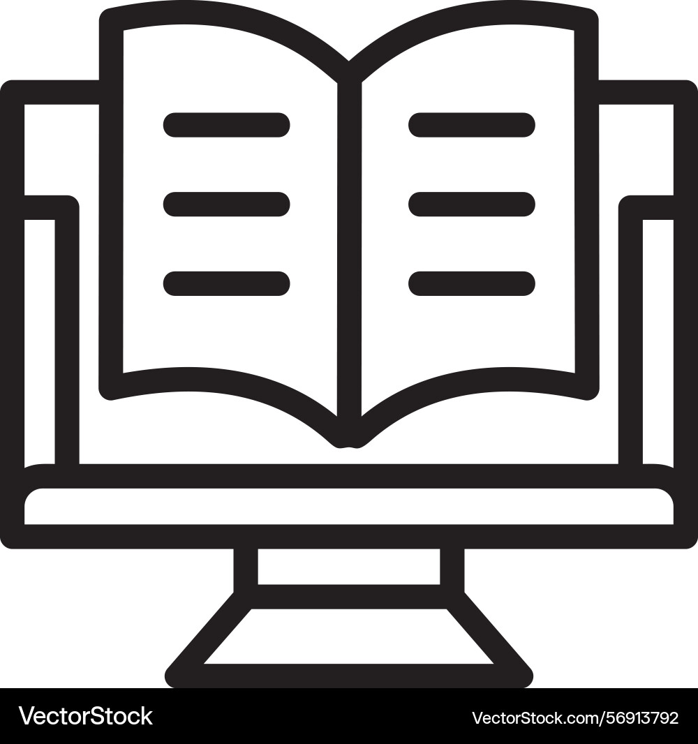 Reading linear style icon design vector image