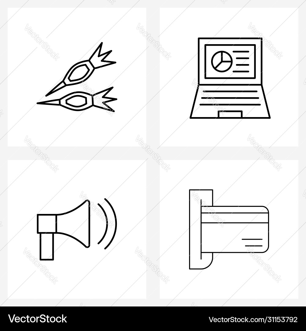 Set 4 ui icons and symbols for dart sound Vector Image