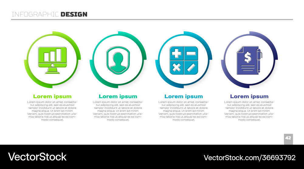 Set monitor with graph chart user protection Set monitor with graph chart user protection vector image