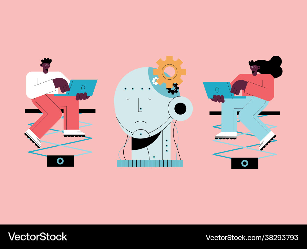 Artificial intelligence two users Vector Image