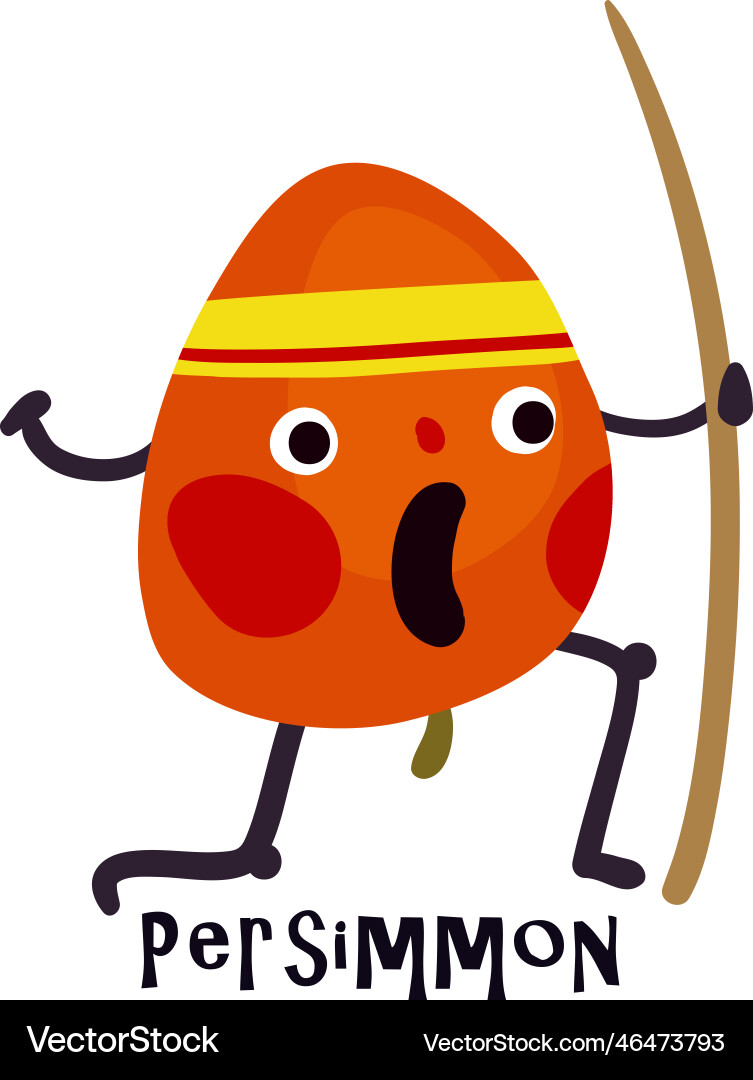 Cartoon persimmon Cartoon persimmon vector image