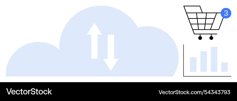 Cloud computing and e-commerce sync Cloud computing and e-commerce sync vector image