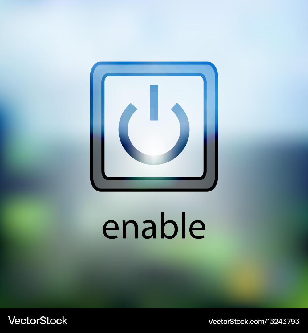 Computer power button icon on the blurred Vector Image