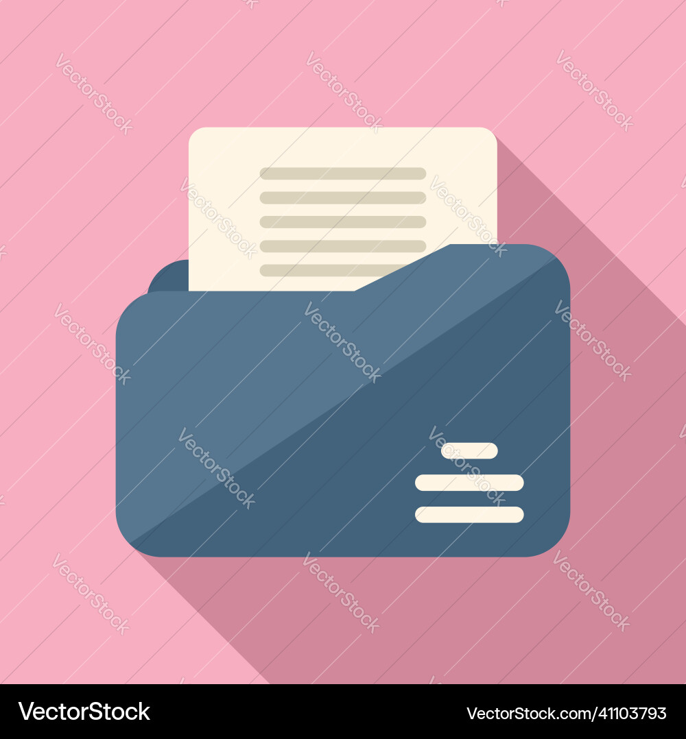 Folder data icon flat report document vector image