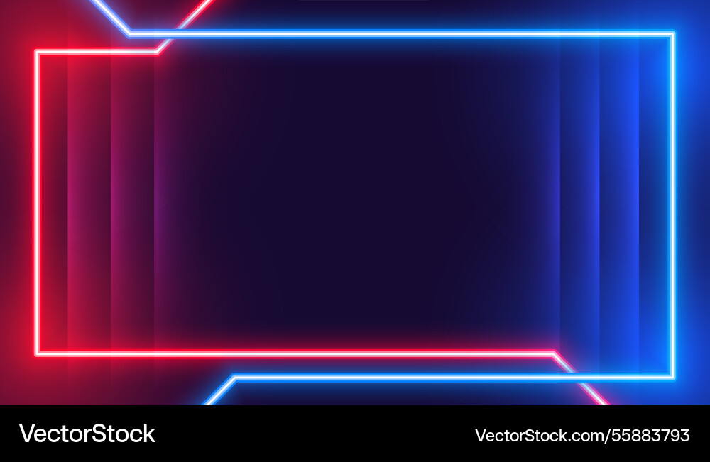 Futuristic glowing frame empty background Vector Image