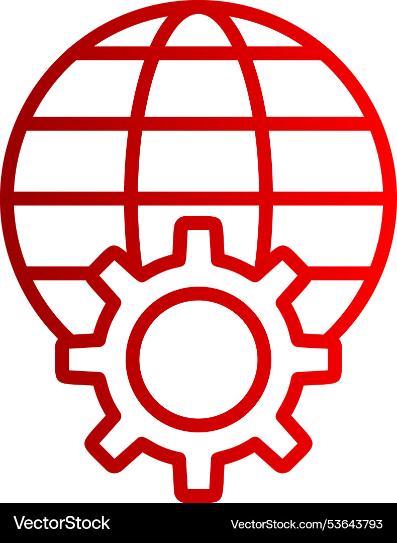 Global process line gradient icon vector image