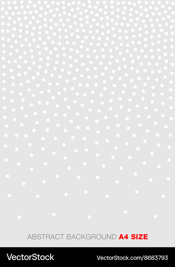 Gradient white dots on gray background a4 size Vector Image