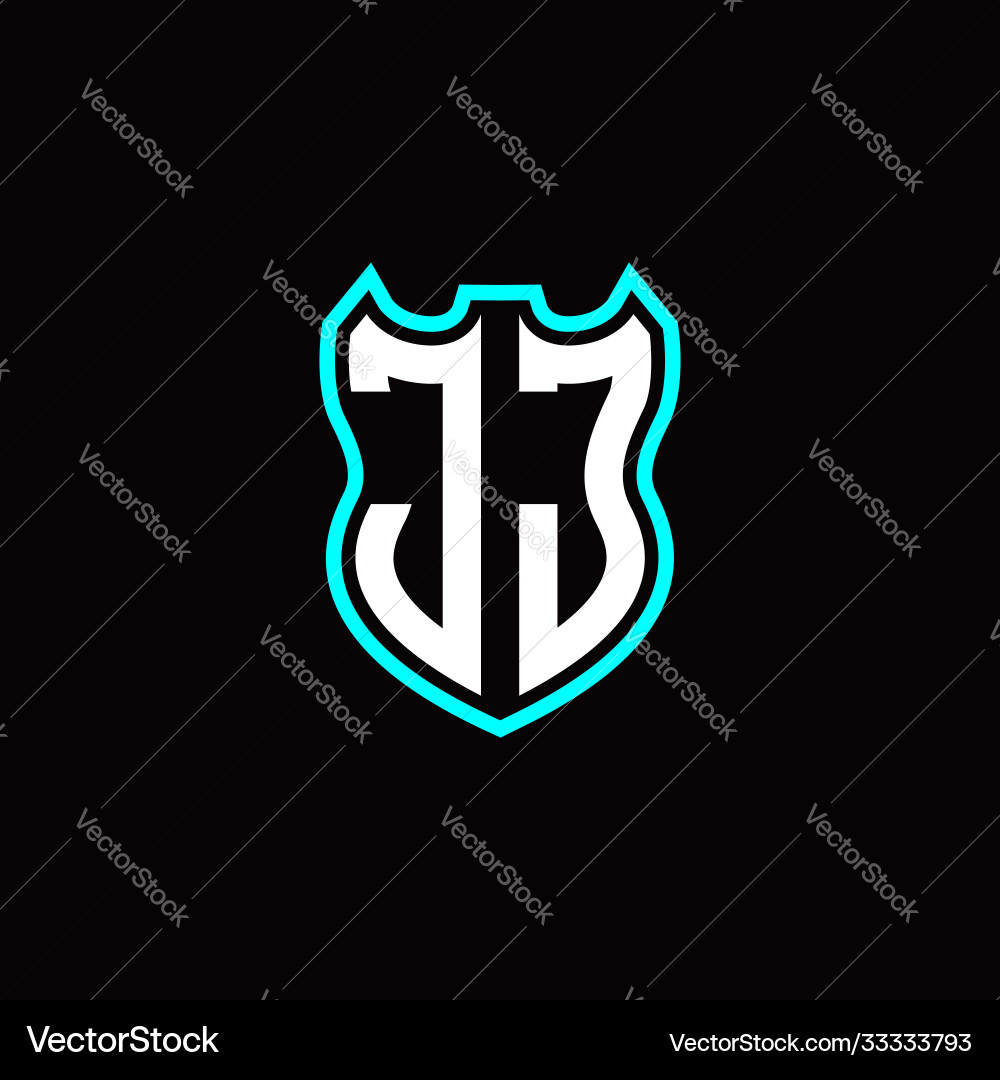 J initial logo design with shield shape J initial logo design with shield shape vector image