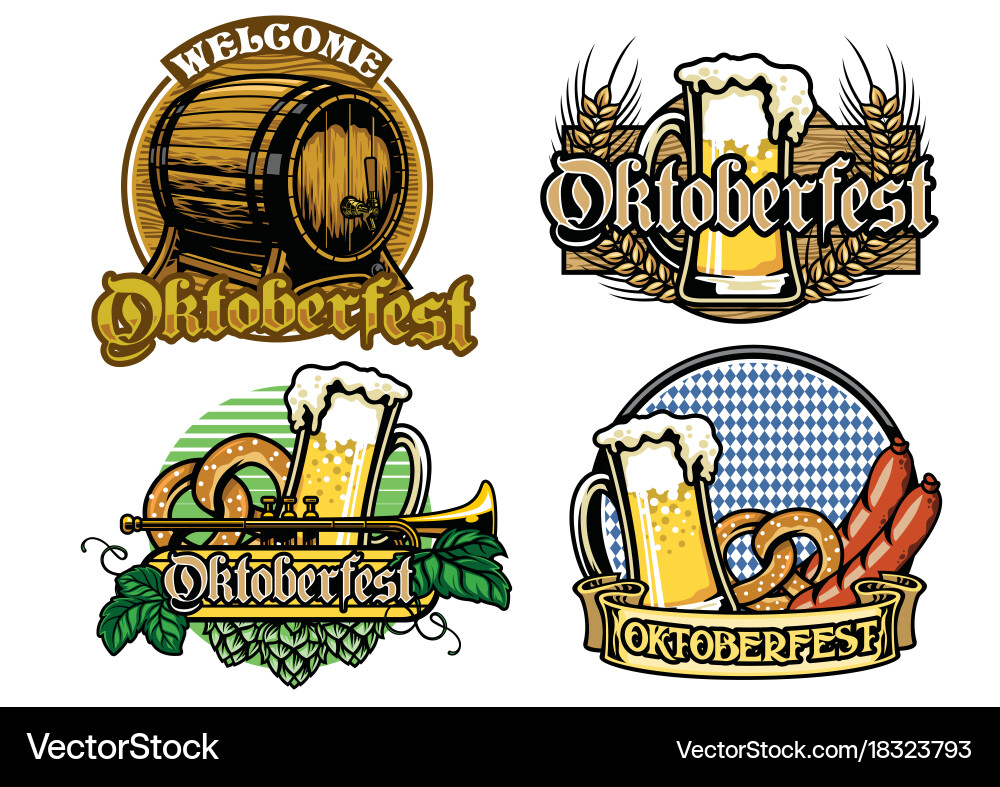 Oktoberfest Badge Set Vector Image