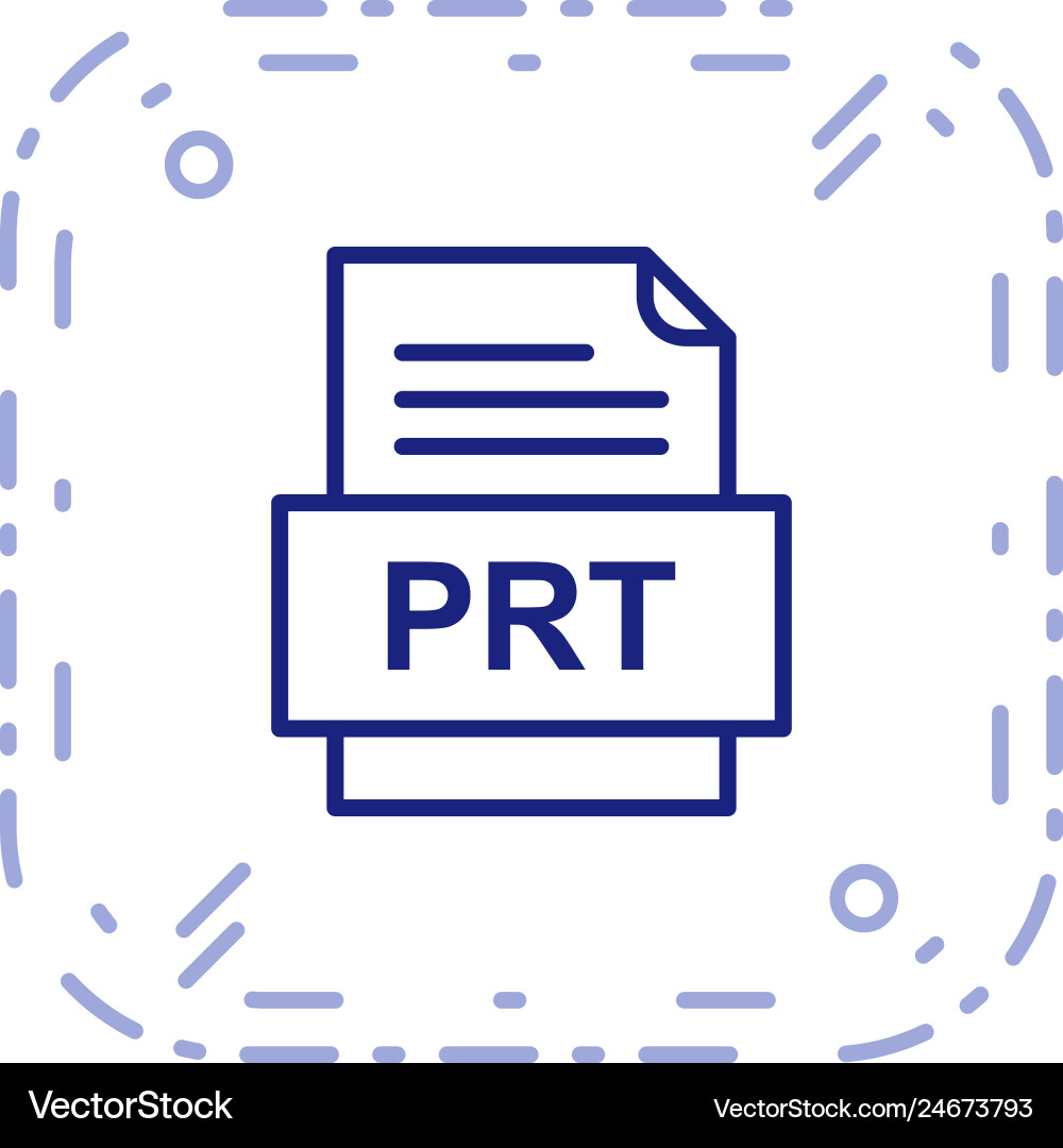 Prt file document icon vector image