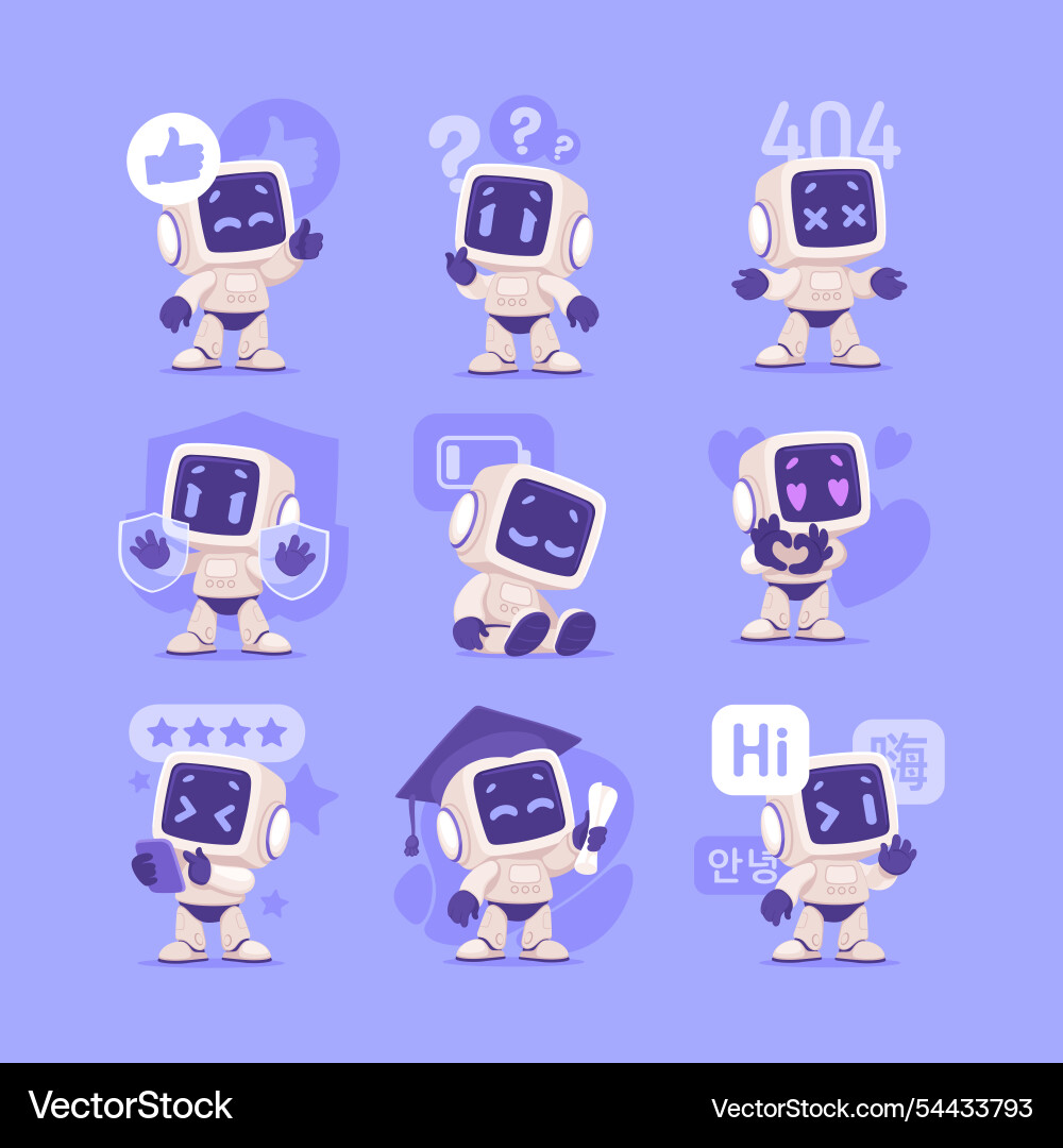 Robot character as smart android assistant machine Robot character as smart android assistant machine vector image