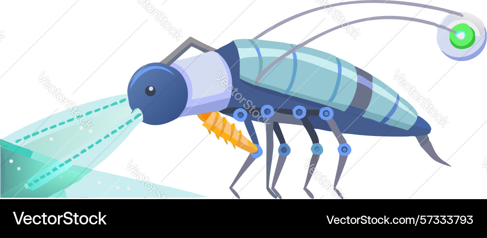 Robotic bug laser beam icon design generative ai vector image