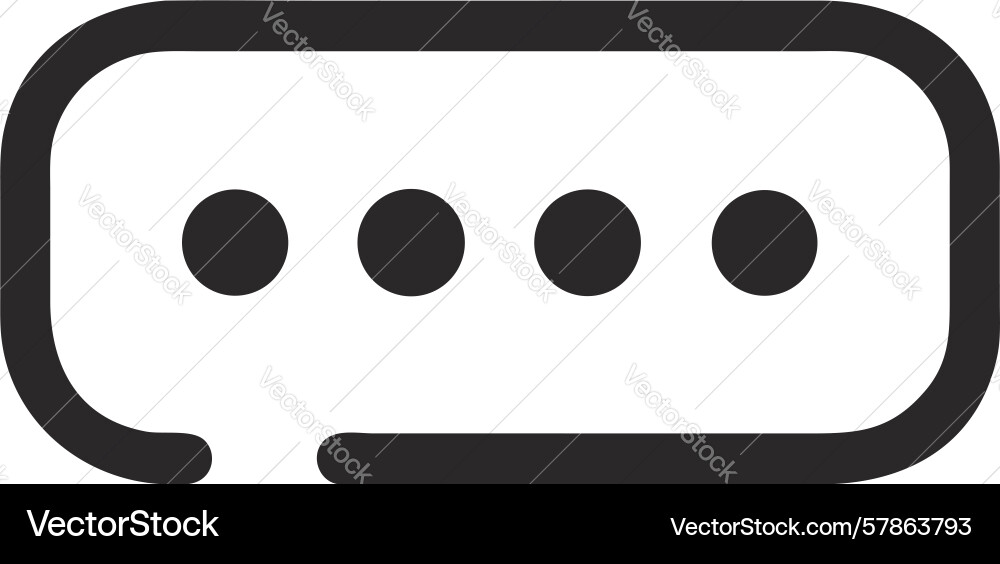 Rounded chat bubble with ellipses for typing Vector Image