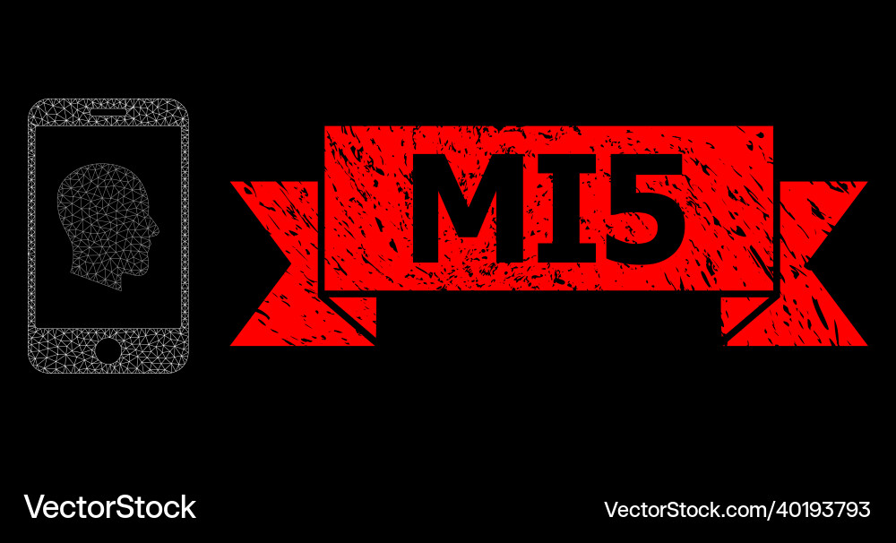 Rubber mi5 stamp seal and web net cellphone Rubber mi5 stamp seal and web net cellphone vector image