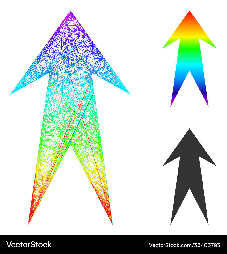Spectrum linear gradient arrow up icon Spectrum linear gradient arrow up icon vector image