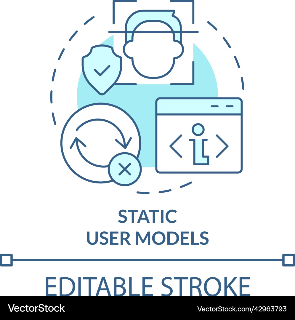 Static user models turquoise concept icon Static user models turquoise concept icon vector image
