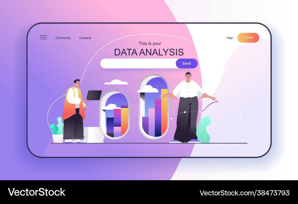 This is your data analysis concept for landing This is your data analysis concept for landing vector image