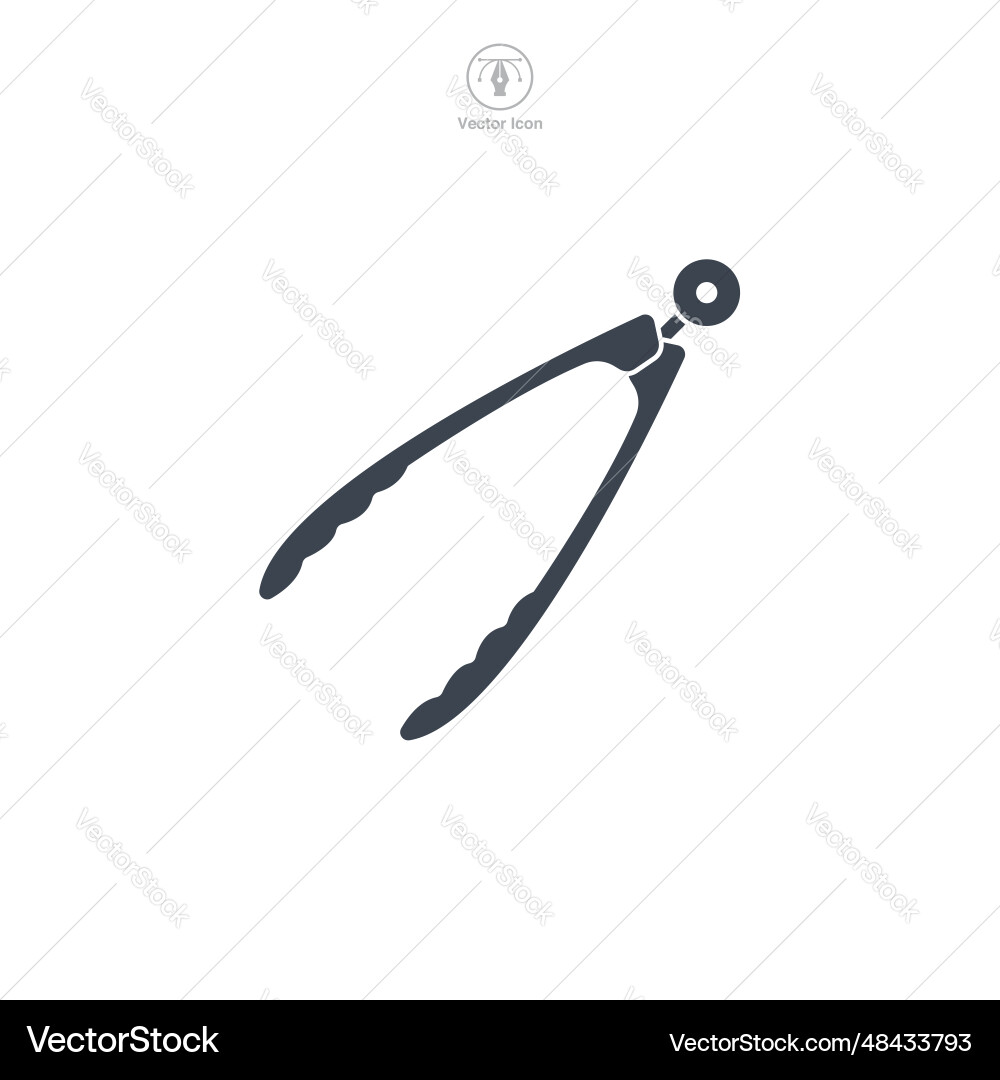 Tong icon symbol isolated on white background Tong icon symbol isolated on white background vector image