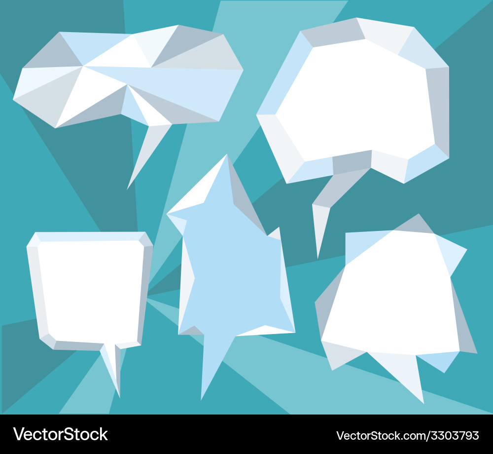 Triangular 3d bubble speech vector image