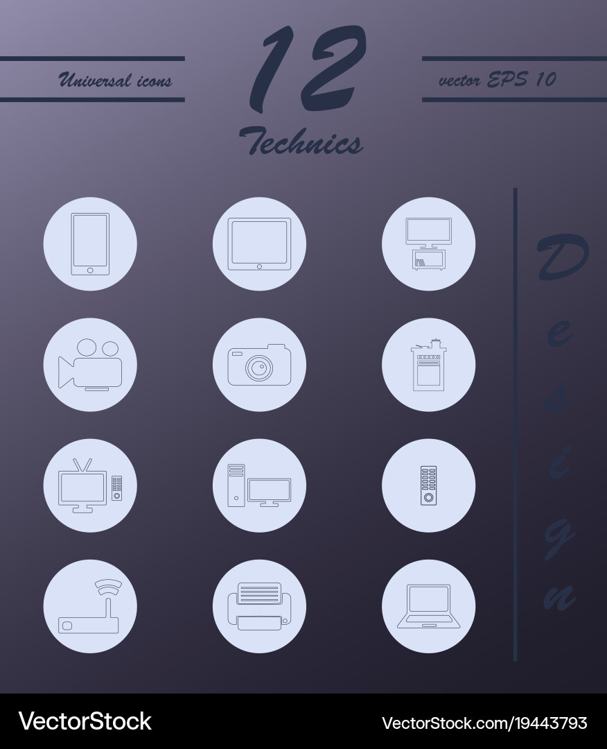Unique thin line icons set of computer hardware vector image
