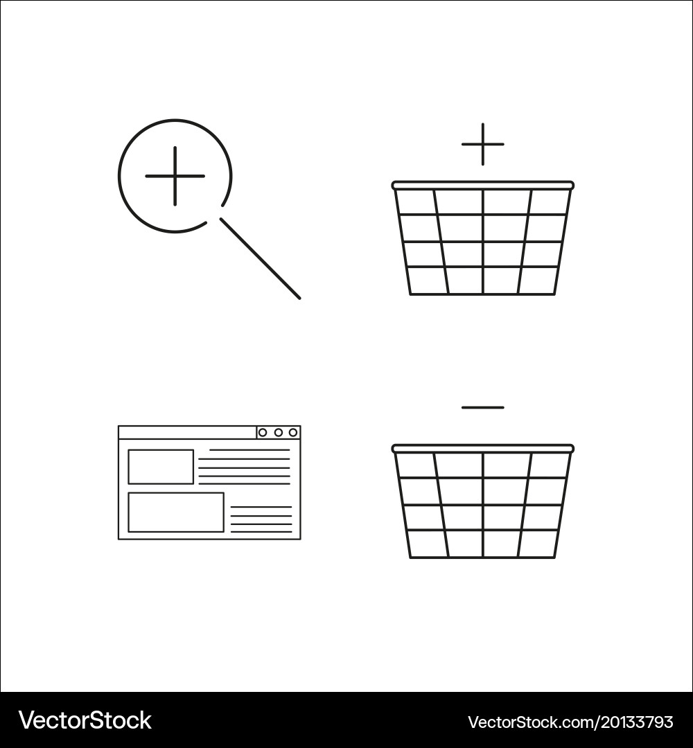 Web simple linear icon setsimple outline icons vector image