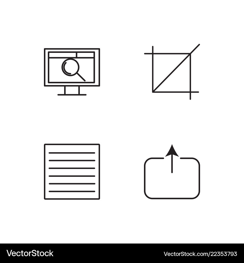 Web simple outlined icons set Web simple outlined icons set vector image