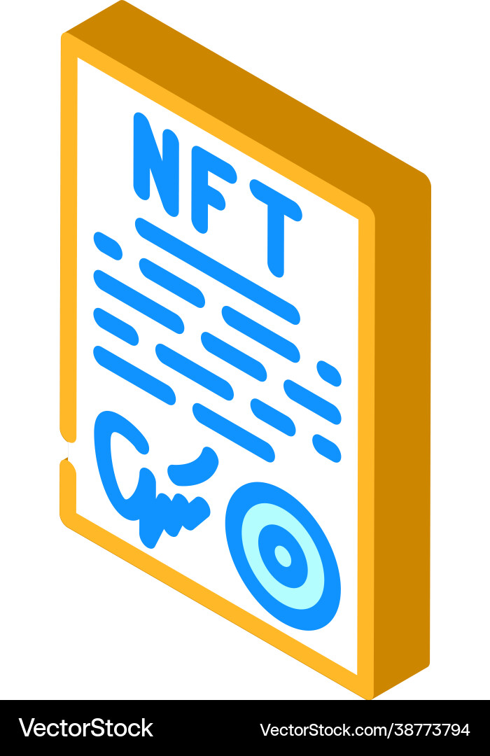 Approved virtual nft contract isometric icon Approved virtual nft contract isometric icon vector image