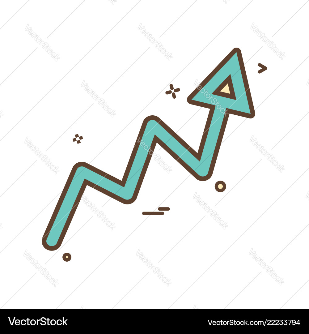 Arrow graph progress up icon design Arrow graph progress up icon design vector image