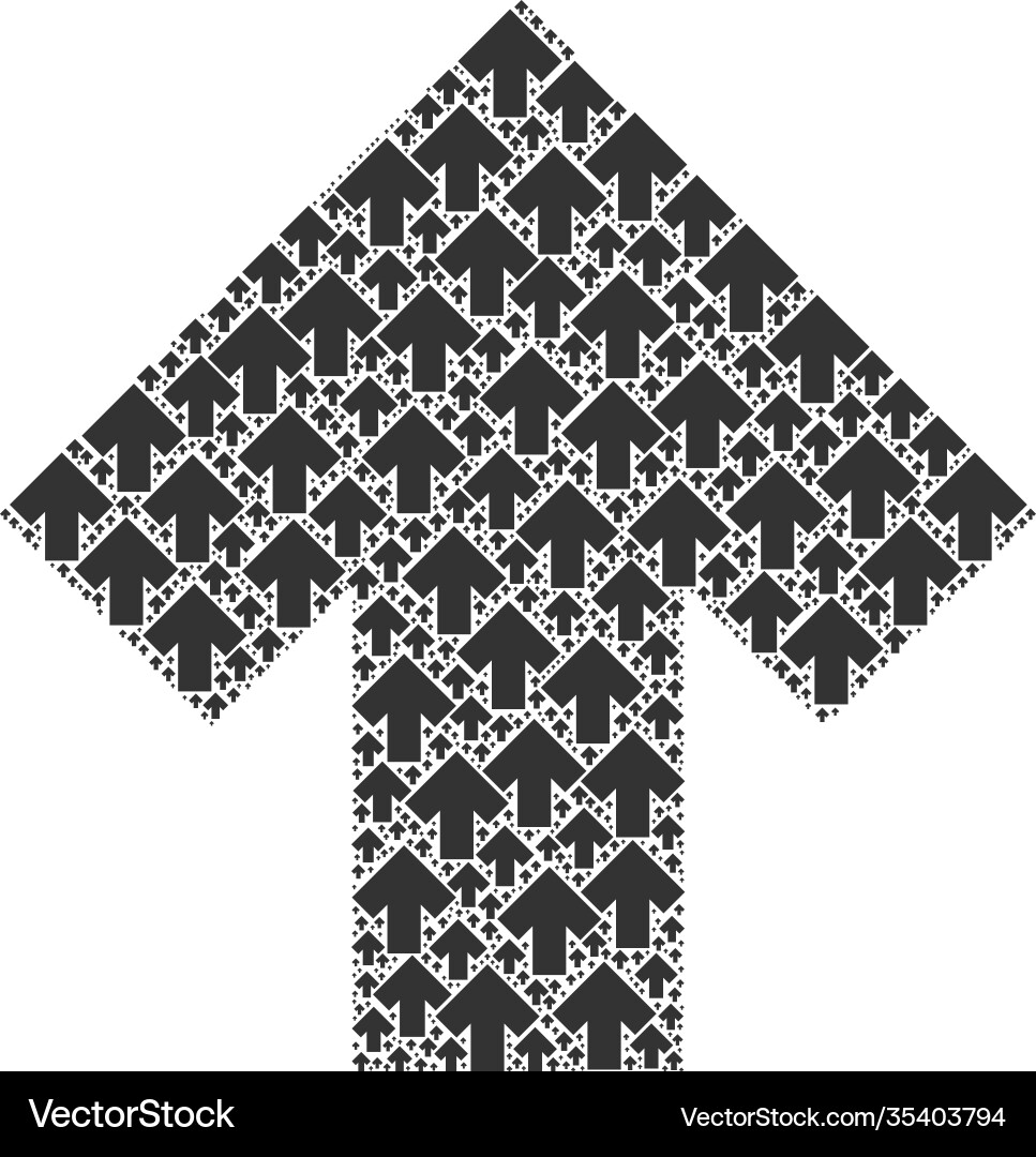 Arrow up recursion collage itself items Arrow up recursion collage itself items vector image