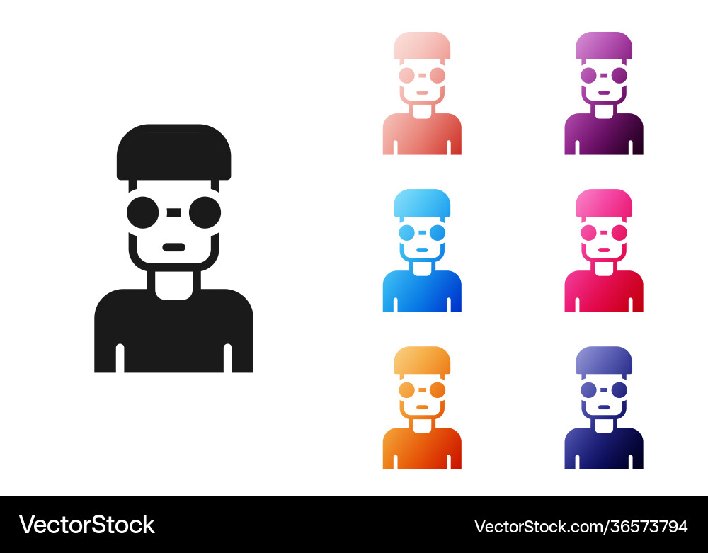 Black nerd geek icon isolated on white background Black nerd geek icon isolated on white background Vector Image