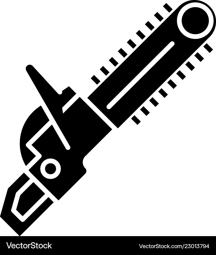 Chainsaw black icon sign on isolated Chainsaw black icon sign on isolated vector image