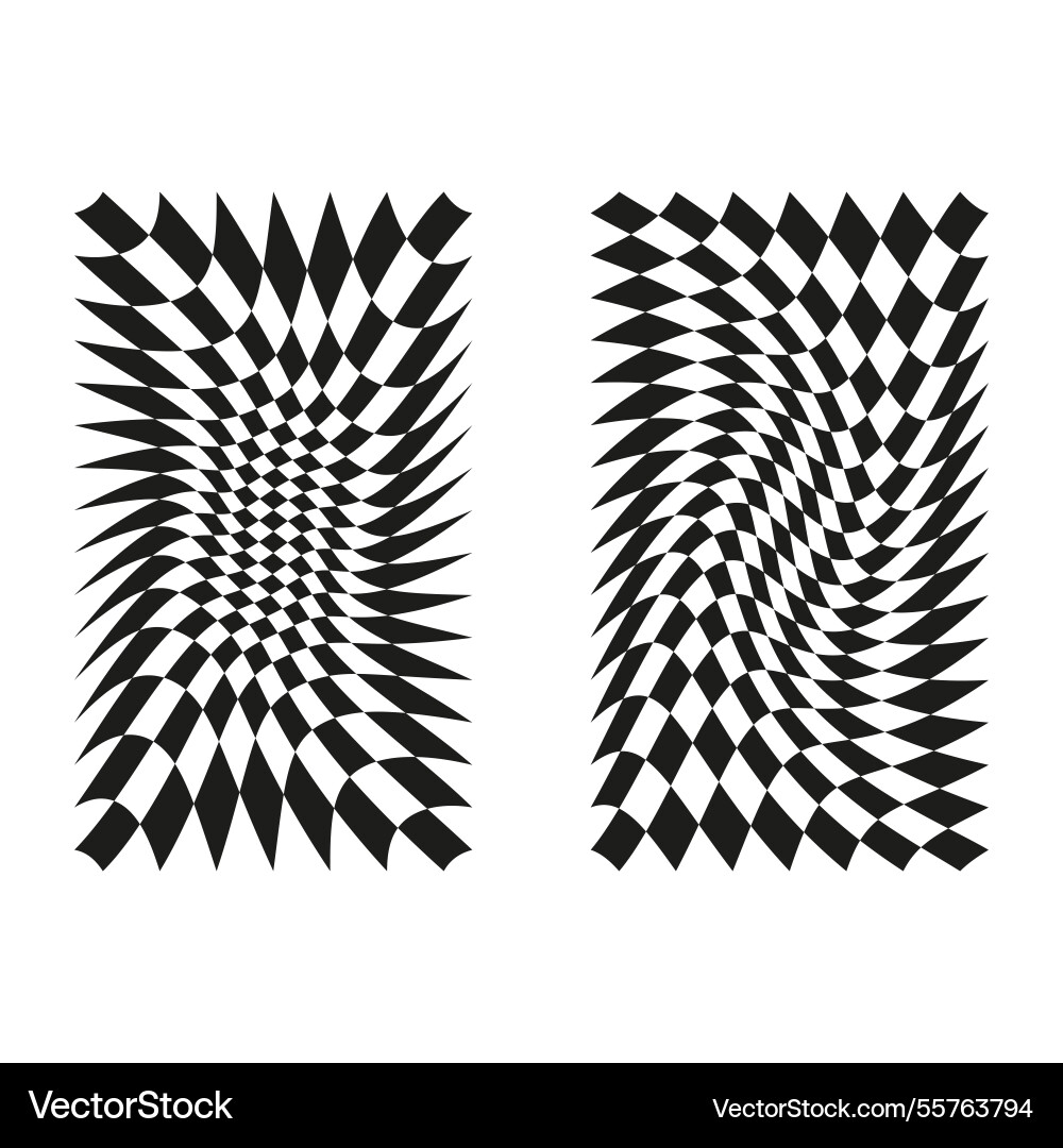 Chess pattern texture diamond wave background Vector Image