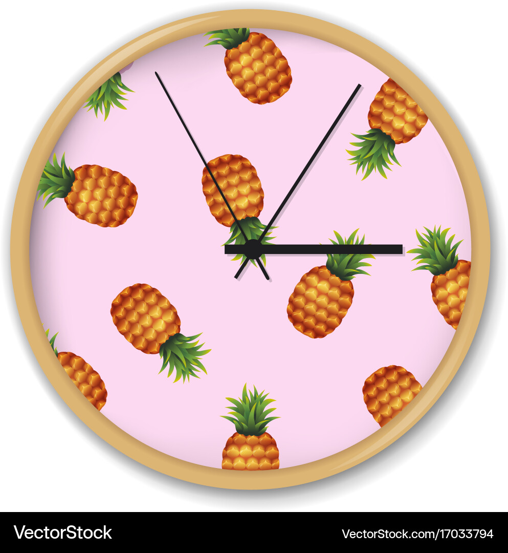Clock with watermelon pattern vector image