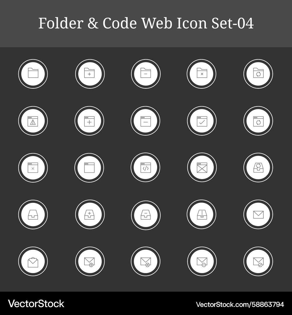 Collection of minimalist folder code icon set 04 Collection of minimalist folder code icon set 04 Vector Image