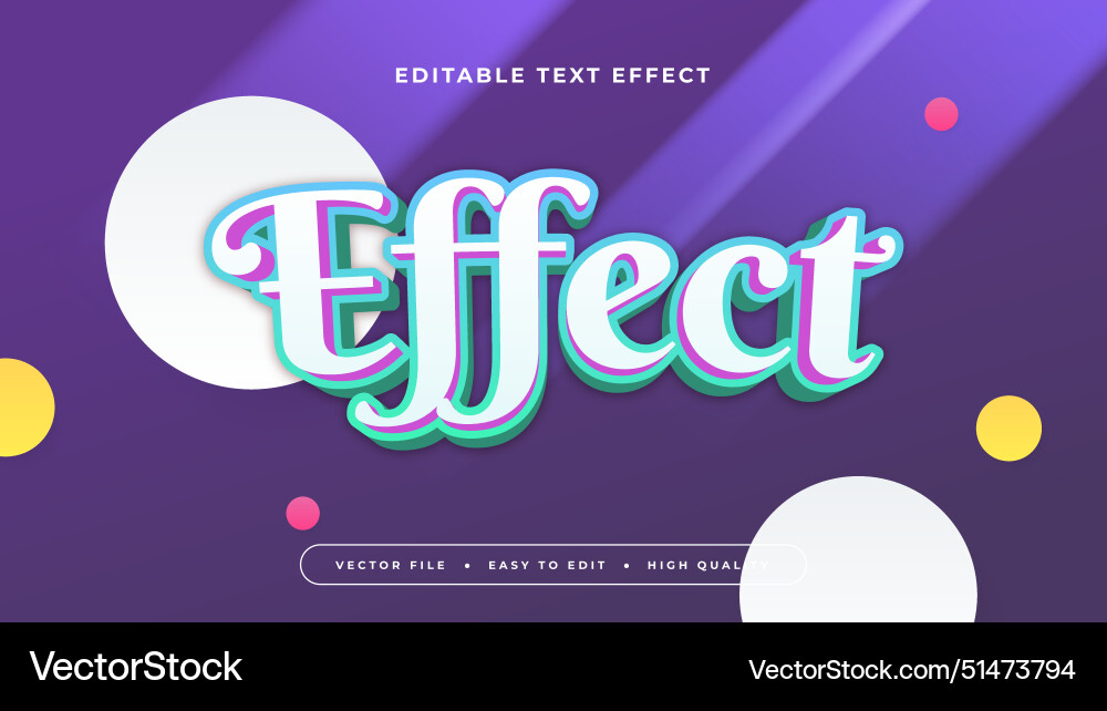 Colorful effect 3d editable text - font Colorful effect 3d editable text - font vector image