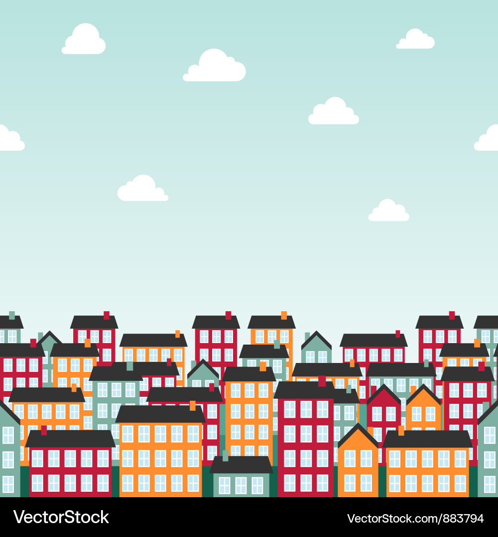 Colorful Townscape Background Vector Image