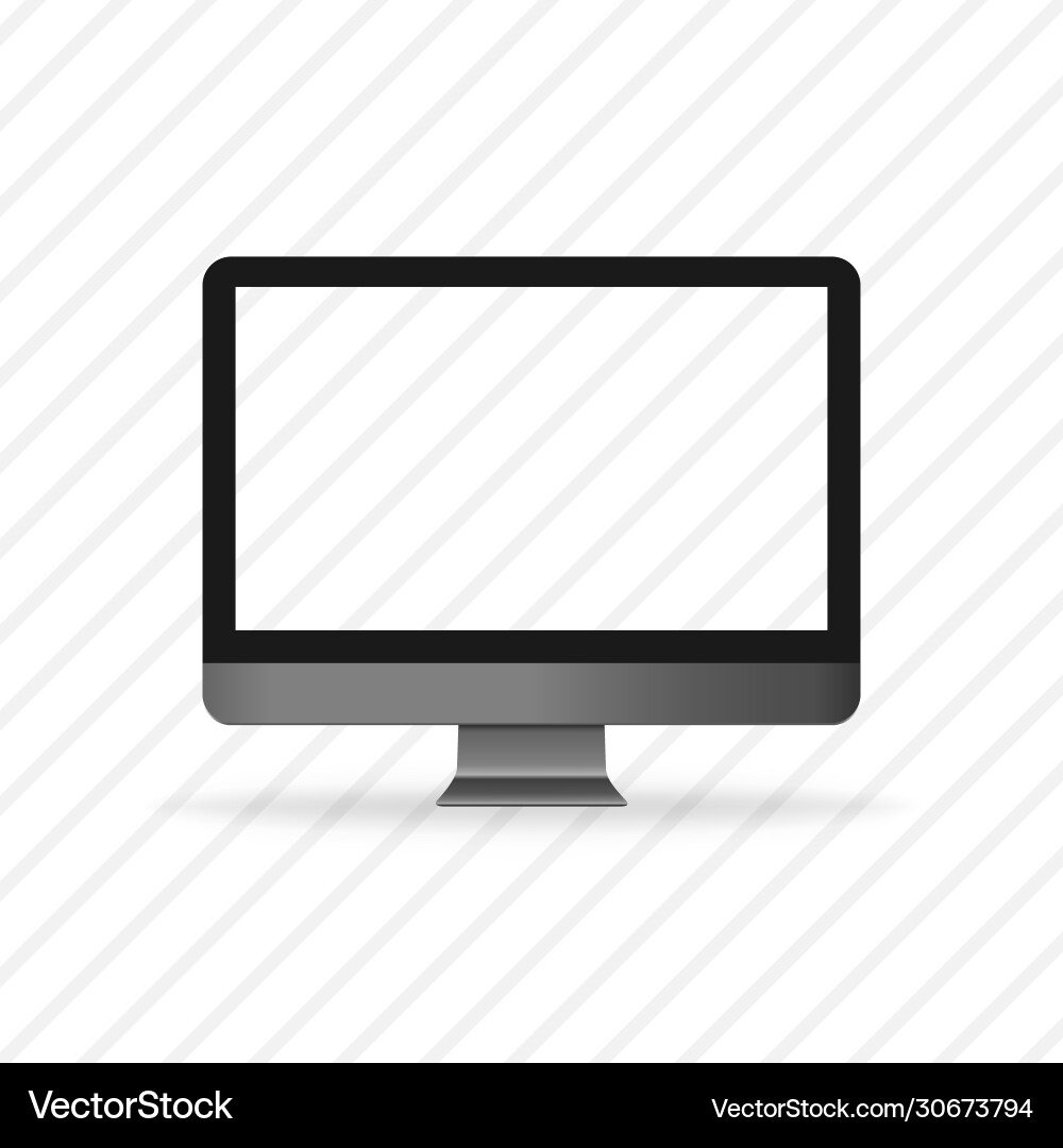 Computer display isolated in realistic design Computer display isolated in realistic design vector image