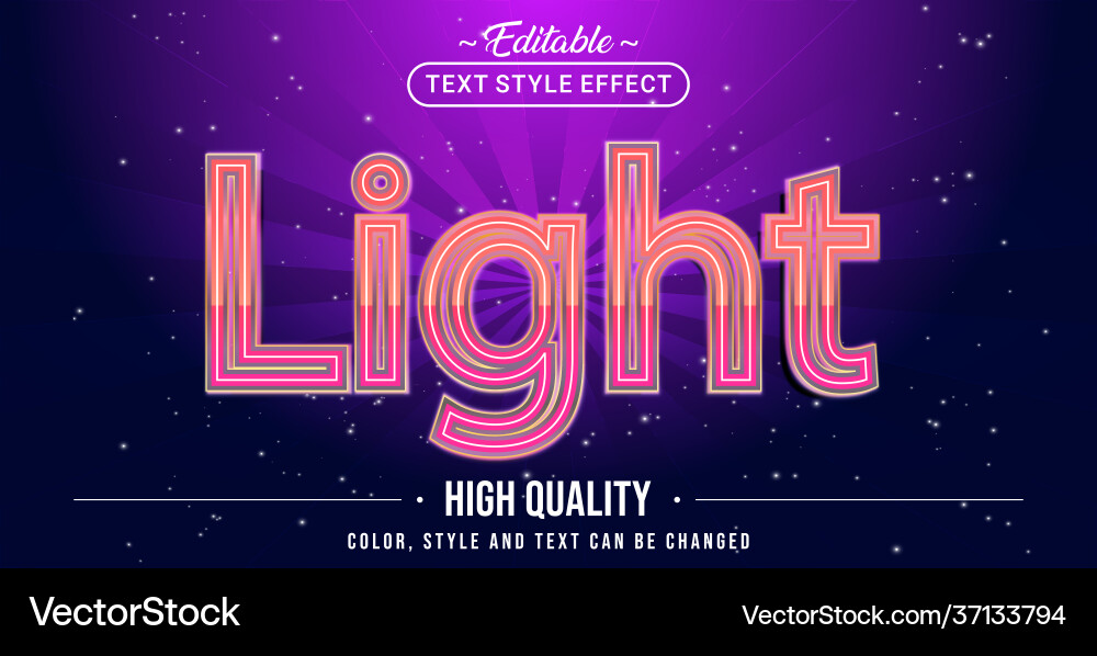 Editable text style effect - light Editable text style effect - light vector image