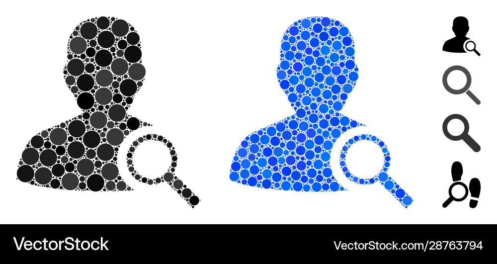 Find user composition icon round dots Vector Image