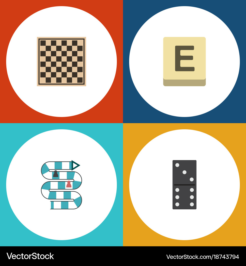 Flat icon games set of chess table multiplayer Vector Image