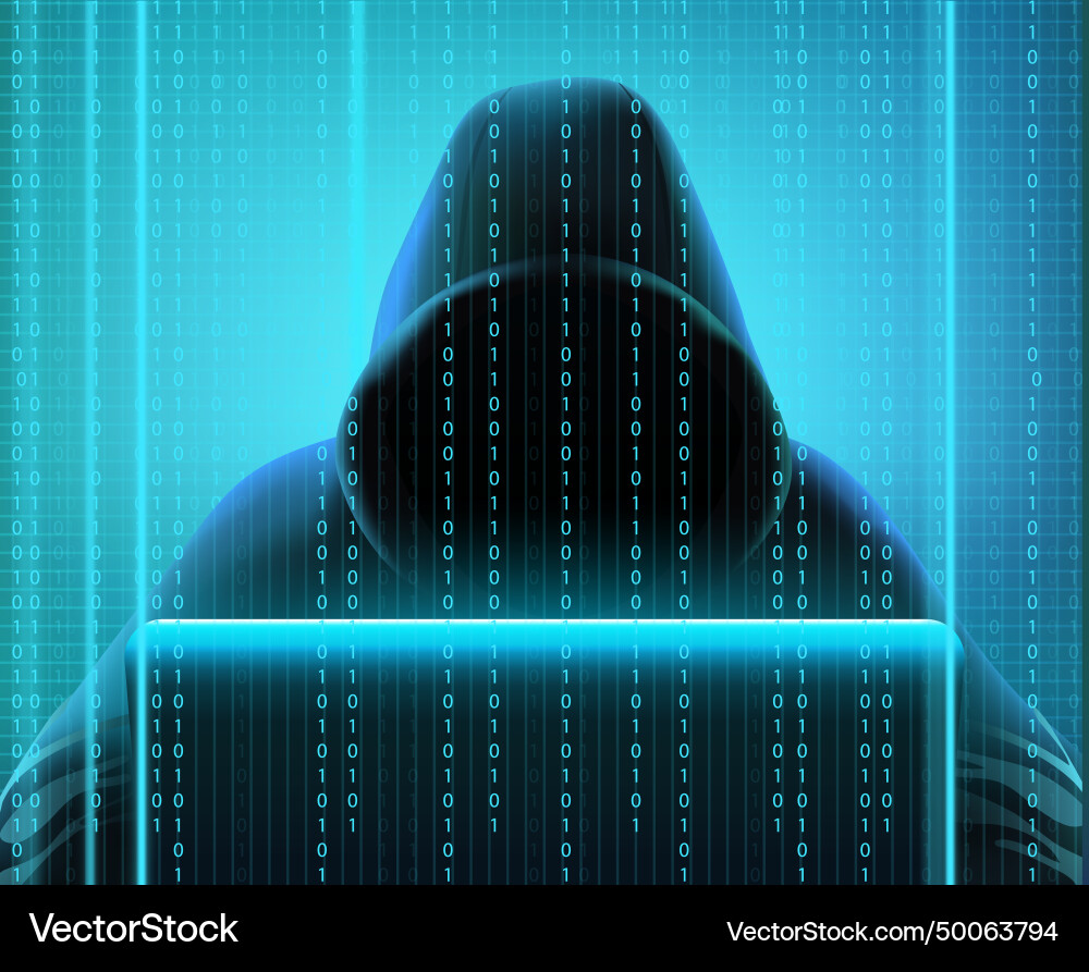 Hacker code realistic composition Hacker code realistic composition vector image