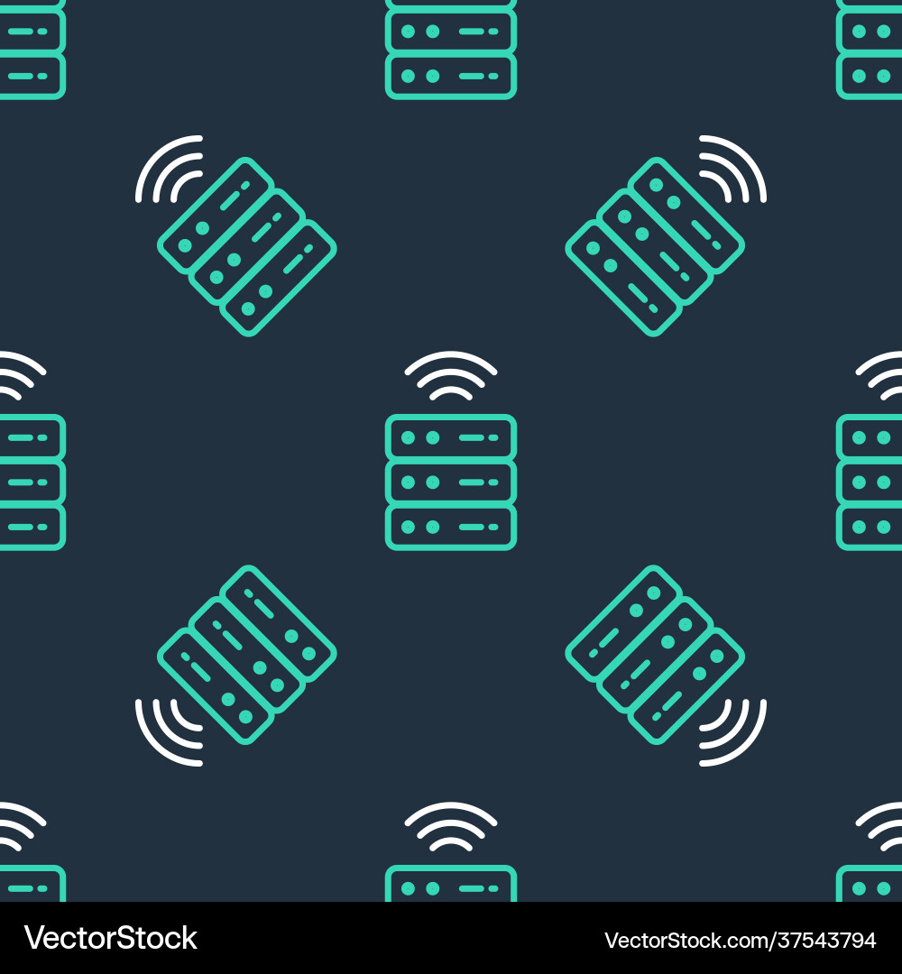 Line smart server data web hosting icon isolated Vector Image