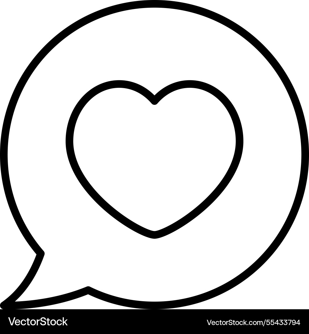 Message bubble with heart Vector Image