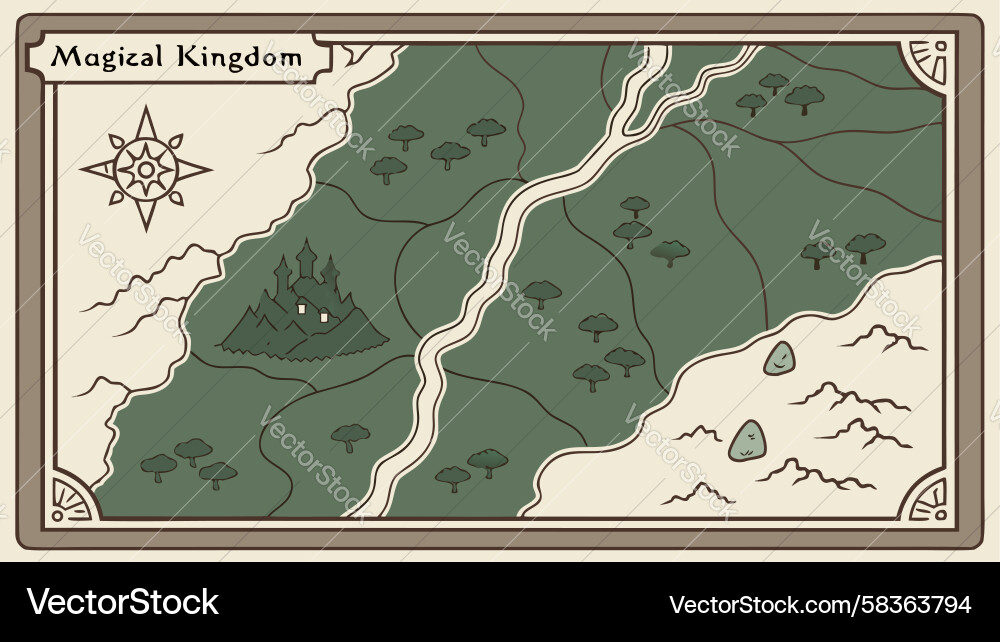 Old Kingdom Scroll Map Vector Image