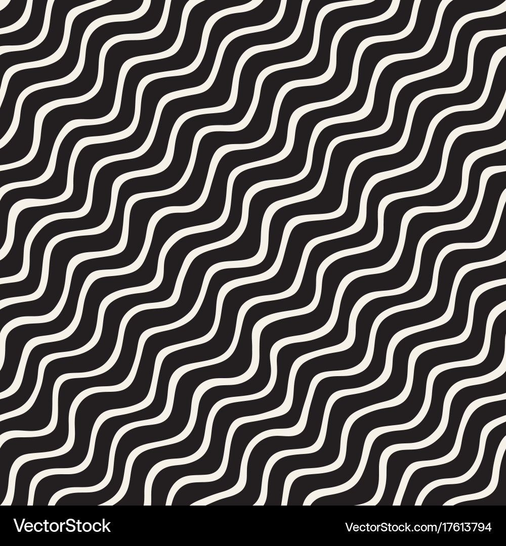 Seamless pattern with hand drawn waves abstract vector image