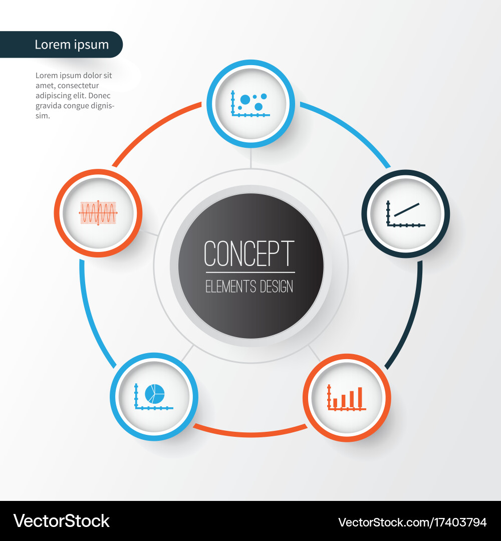 Set of graphs diagrams and statistics icons Vector Image