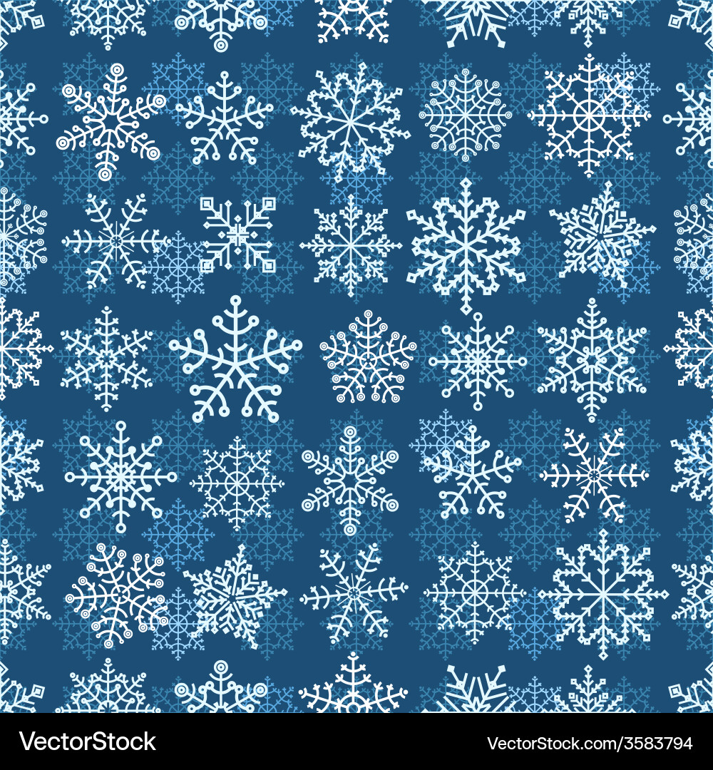 Snowflake seamless pattern vector image