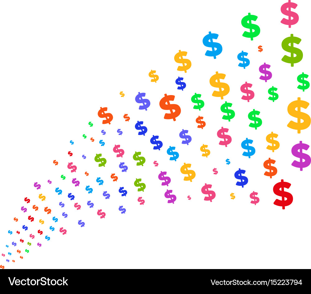 Source stream of dollar Vector Image