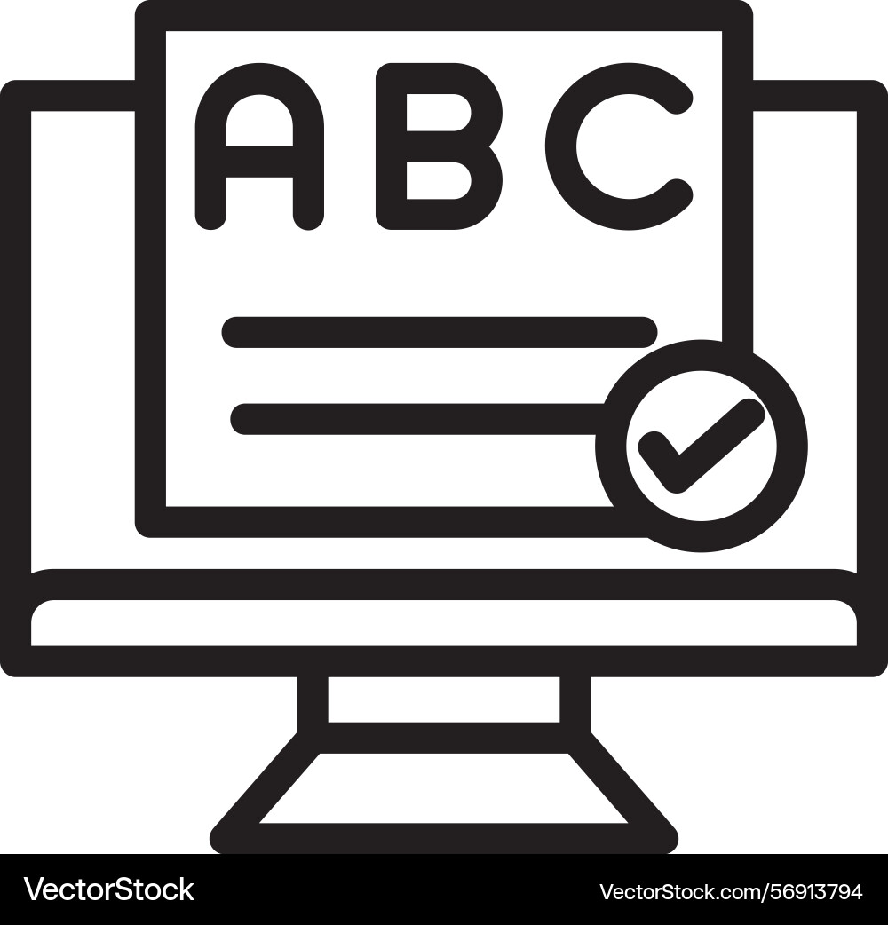 Spelling linear style icon design vector image