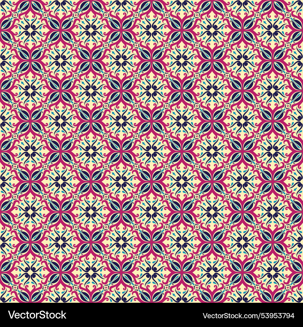 Symmetrical geometric tile seamless pattern print Symmetrical geometric tile seamless pattern print Vector Image